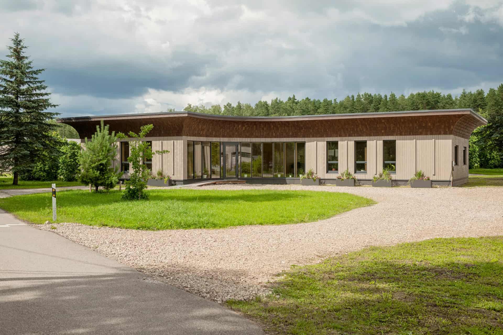 ZTC birojs, kas parāda arī koka būvniecības plašās iespējas.